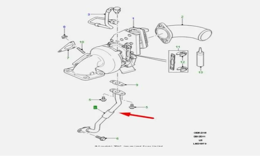 OEM Auto Parts Defender Oil Return Pipe Lr004444 Lr029975