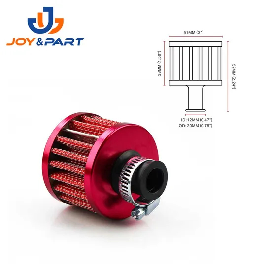 12mm High Flow Cold Air Intake Filtro De Aire Del Coche Universal Car Air Breather Filter for Motorcycle