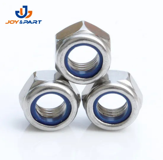 Auto Fasteners White Nylon Insert Lock Nuts Stainless Steel 304 ISO10512