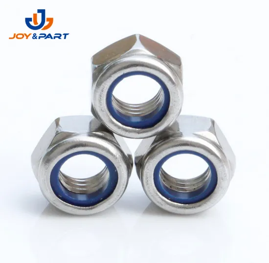 Auto Fasteners White Nylon Insert Lock Nuts Stainless Steel 304 ISO10512