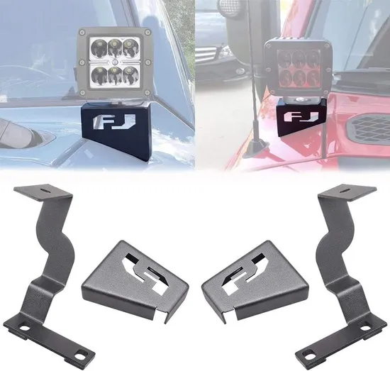 Joy Cowl Light Bracket Hood Ditch Light Mount a Pillar LED Pods Light Mounting Bracket Compatible