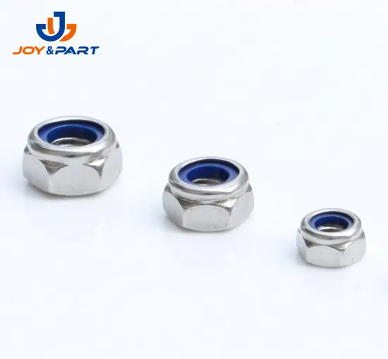 Auto Fasteners White Nylon Insert Lock Nuts Stainless Steel 304 ISO10512