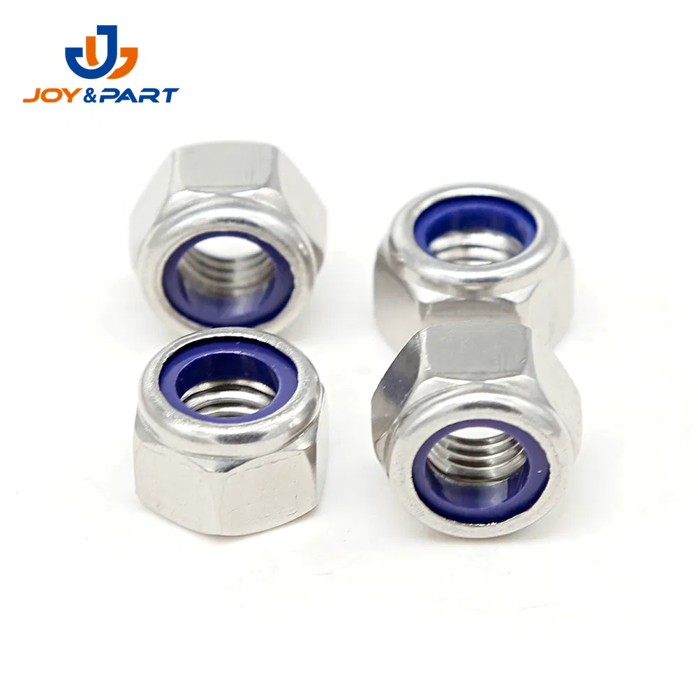 Auto Fasteners White Nylon Insert Lock Nuts Stainless Steel 304 ISO10512