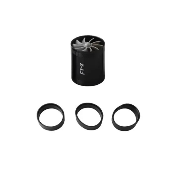 65-75mm Double Decker Supercharger Turbo Fan Air Intake Filter with Fuel Saver for Cars