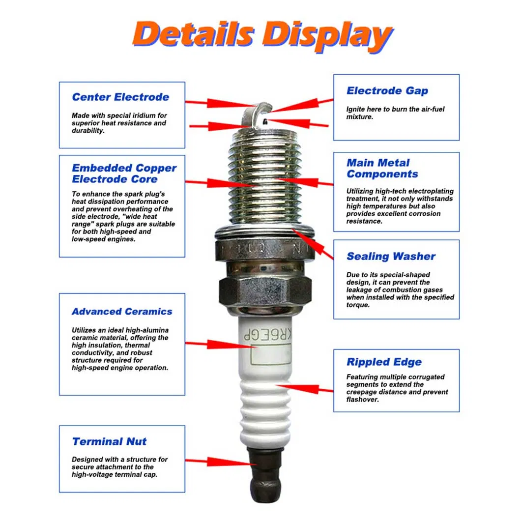 Motorcycle Spark Plug Auto Parts A7tc A7tjc 3 Electrode 50cc - 150cc Hot Three-Stage Spark Plug