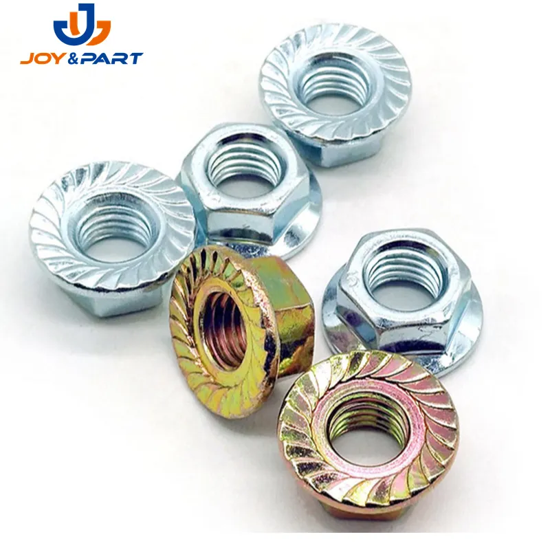 Car Nut Bolt Plain Finish Prevailing Torque Metal Hex Flange Weld Nut